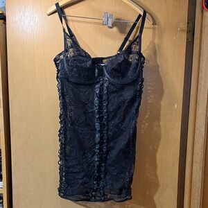 Torrid Black Lace Lingerie Underwire Dress Size 0 (L/12)